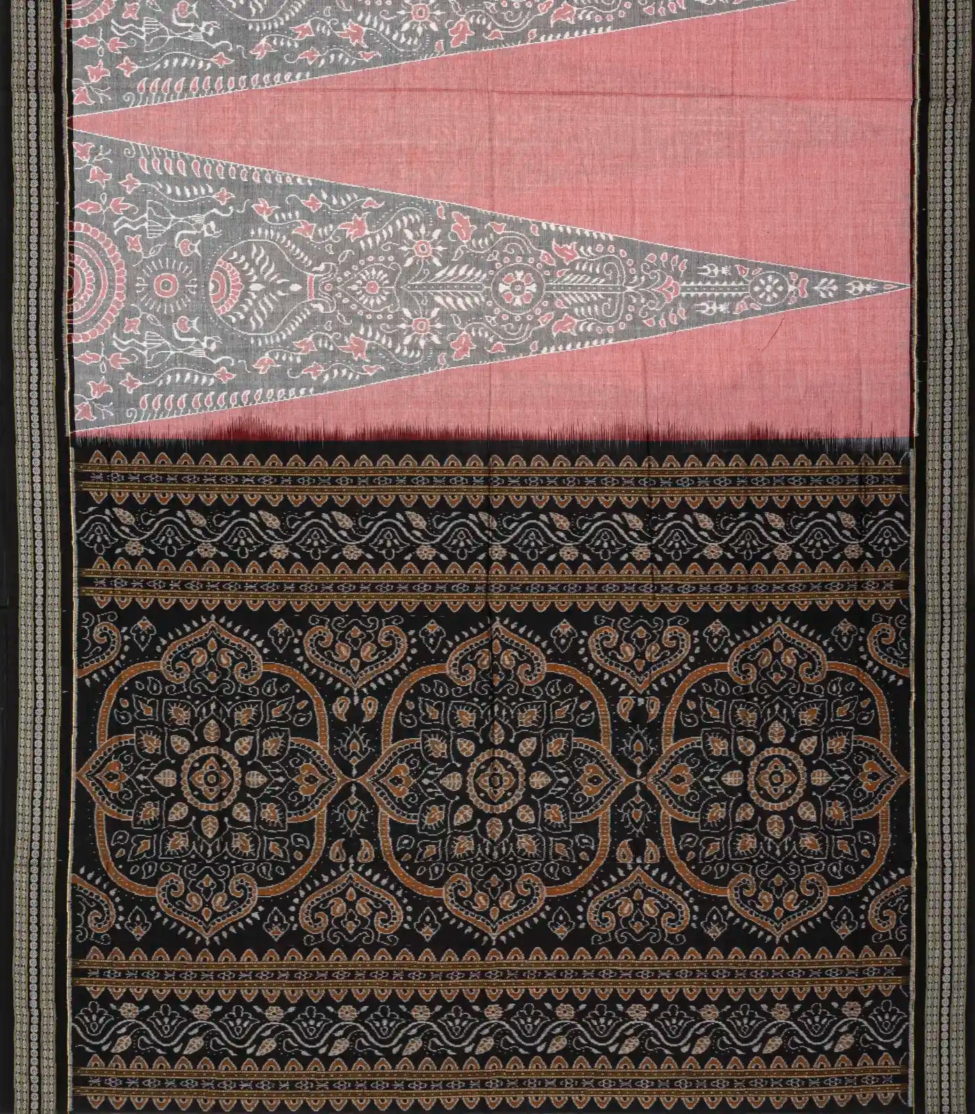 Black Orissa Cotton Saree With Tie & Dye Motifs