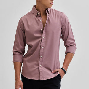 Mauve Solid Oxford Shirt