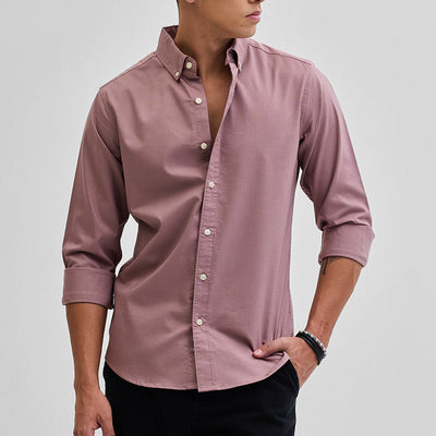 Mauve Solid Oxford Shirt