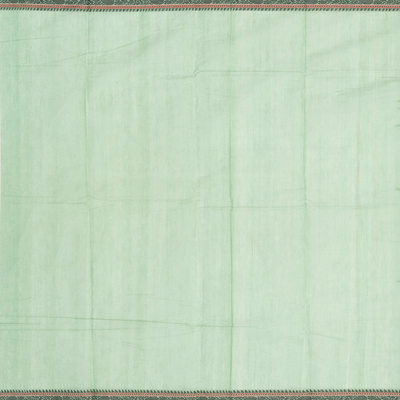 Shadow Green Handloom Kanchi Cotton Saree With Checks & Square Motifs.