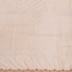 Light Peach Woven Viscose Saree With Embroidered Motifs