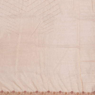 Light Peach Woven Viscose Saree With Embroidered Motifs