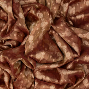 Peach Banarasi Tissue Silk Saree With Floral Motifs