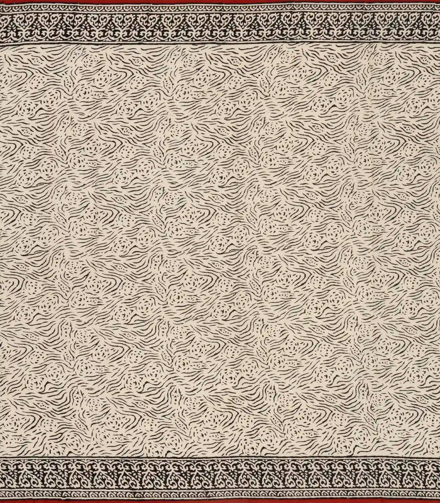 Off White Woven Jaipur Cotton Saree With Printed Mango Motifs