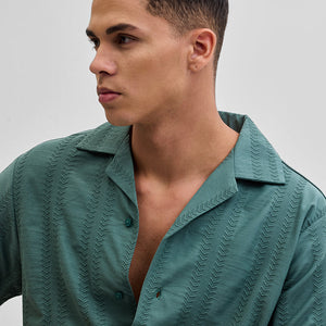 Green Cuban Box Fit Shirt
