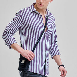 Purple Stripes Slim Fit Shirt