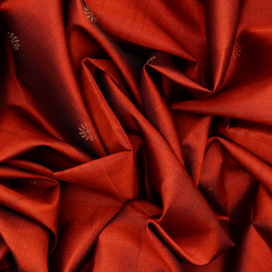 Crimson Soft Silk Saree With Floral Zari Buttas-Crimson