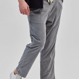 Light Grey Corduroy Relaxed Fit Trousers