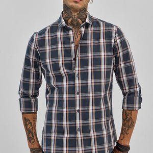 Dark Green Checks Slim Fit Shirt