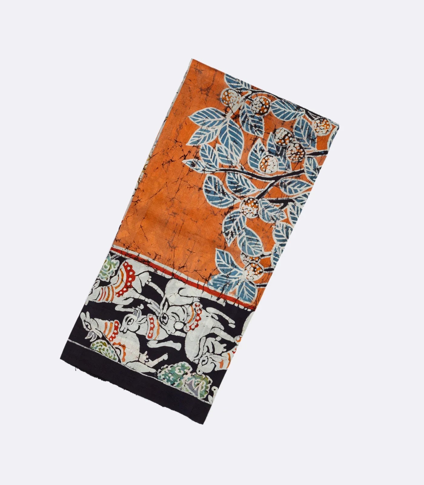 Blue Handloom Printed Silk Saree With Printed Lord Krishna Motifs