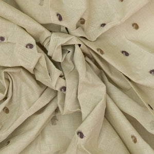 Taupe Bengal Cotton Saree With Mango Motifs