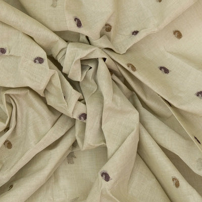 Taupe Bengal Cotton Saree With Mango Motifs