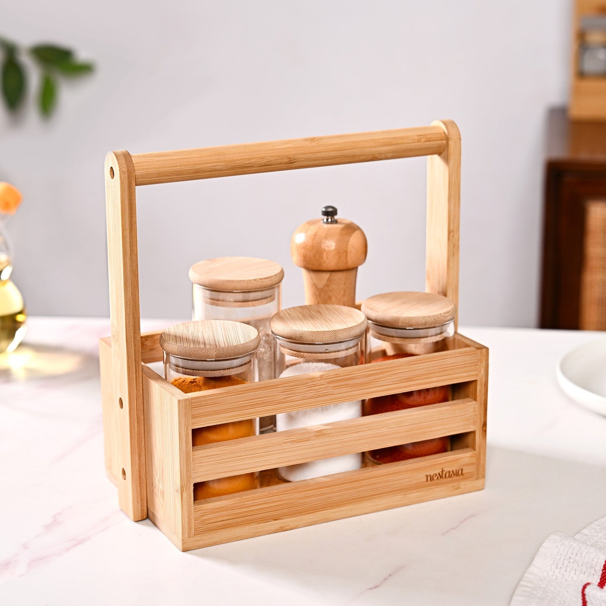 Natural Bamboo Crate Caddy