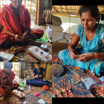 2 Squares - Handmade Bamboo Craft Beadwork Rakhi by Baansuli 23