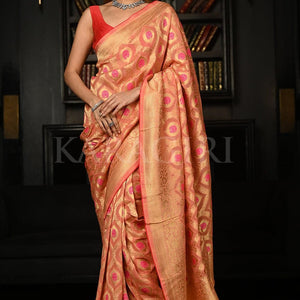 Dark Pink Khaddi Banarasi Georgette Saree