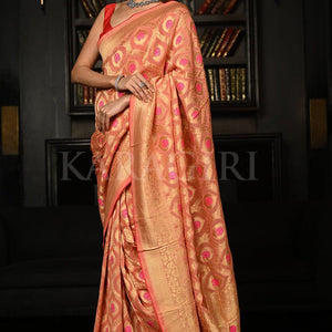 Dark Pink Khaddi Banarasi Georgette Saree