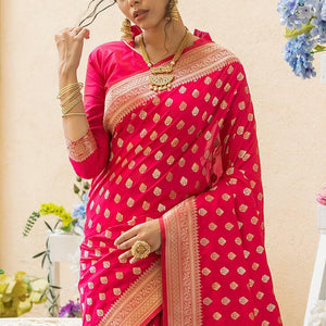 Hot Pink Banarasi Butti Saree