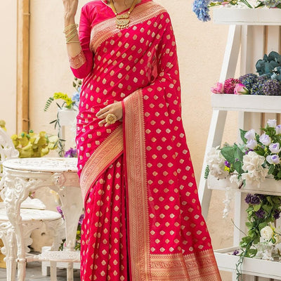 Hot Pink Banarasi Butti Saree