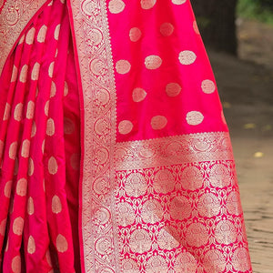 Magenta Pink Zari Butta Saree