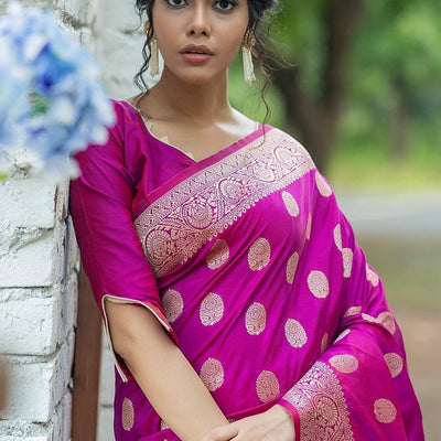 Rhubarb Purple Zari Butta Saree
