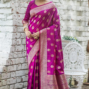 Rhubarb Purple Zari Butta Saree