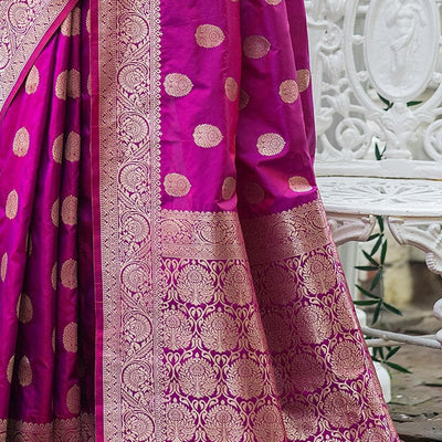 Rhubarb Purple Zari Butta Saree