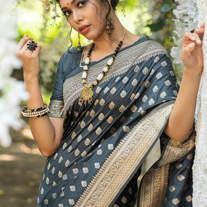 Shadow Grey Banarasi Butti Saree