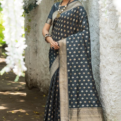 Shadow Grey Banarasi Butti Saree