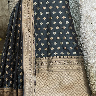 Shadow Grey Banarasi Butti Saree