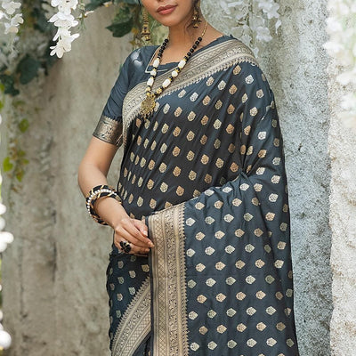 Shadow Grey Banarasi Butti Saree