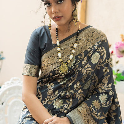 Timber Green Banarasi Saree