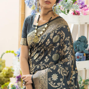 Timber Green Banarasi Saree