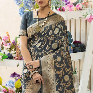 Timber Green Banarasi Saree