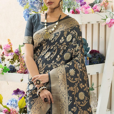 Timber Green Banarasi Saree