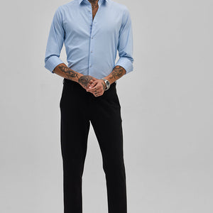 Light Blue Stretchable Slim Fit Shirt