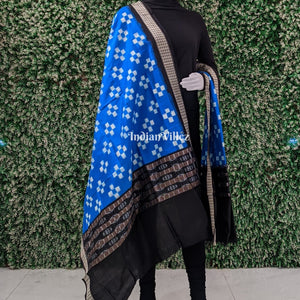 Copper Sulphate Blue Pasapali Pure Sambalpuri Silk Dupatta