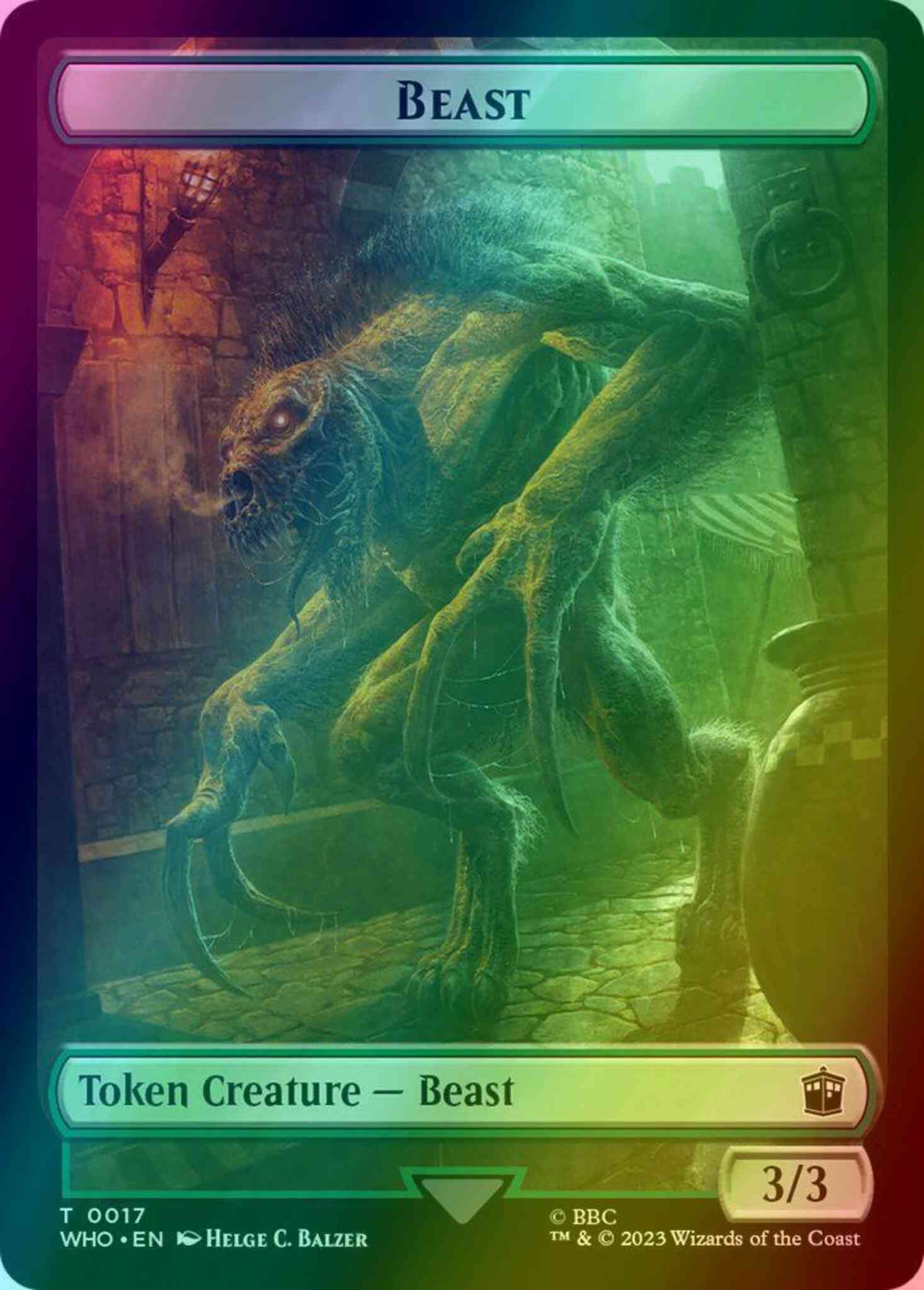 Beast Token (17) // Warrior Token (09) [Universes Beyond: Doctor Who: Tokens] [Foil]