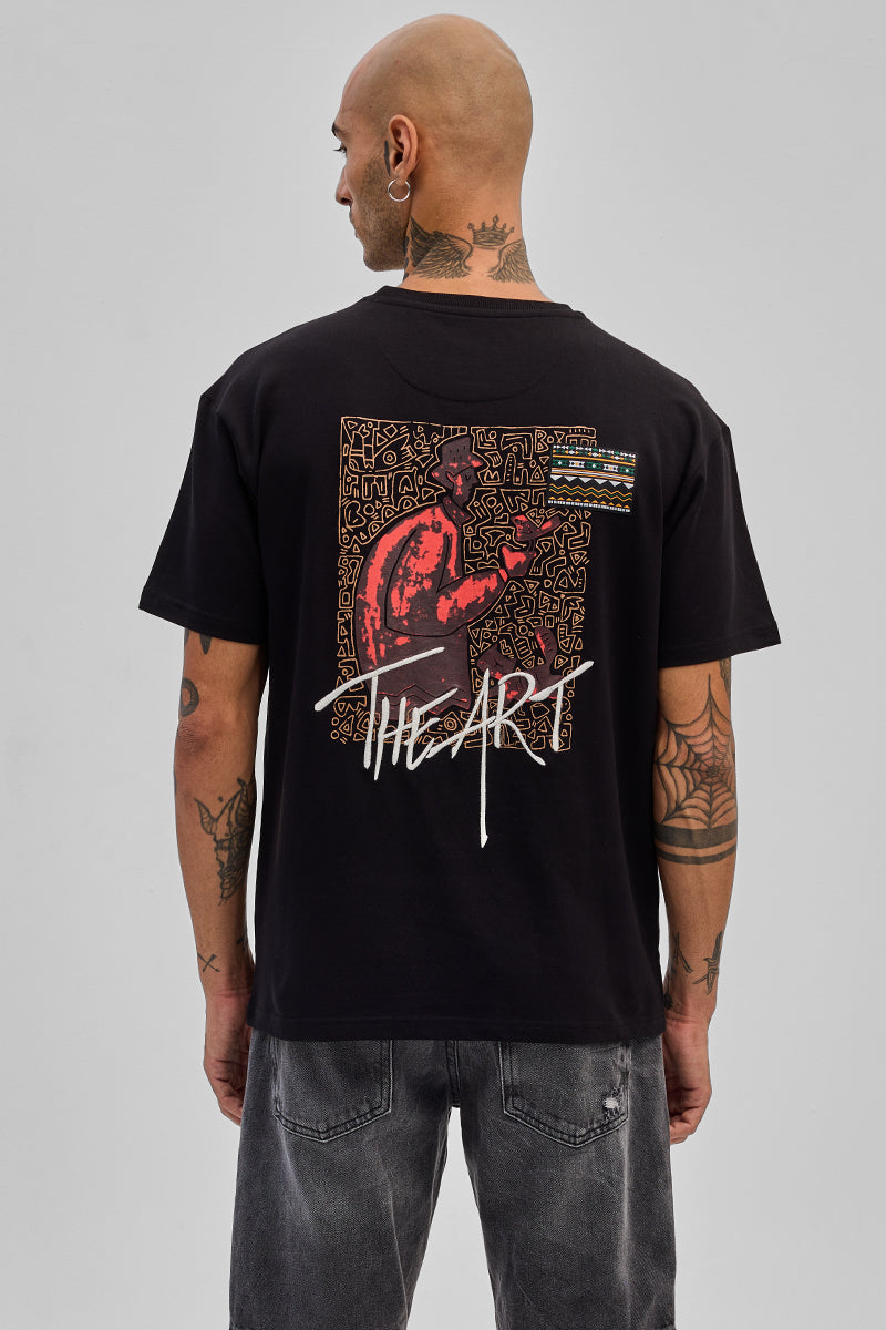 The Art Black Oversized Fit T-Shirt