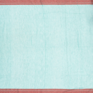 Light Blue Handloom Bengal Cotton Saree With Floral Buttas