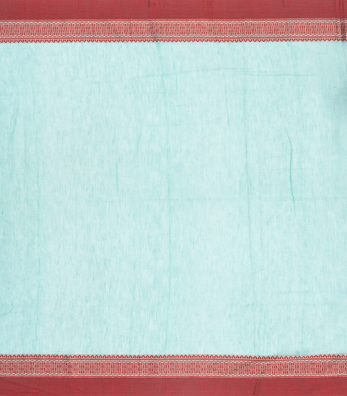 Light Blue Handloom Bengal Cotton Saree With Floral Buttas