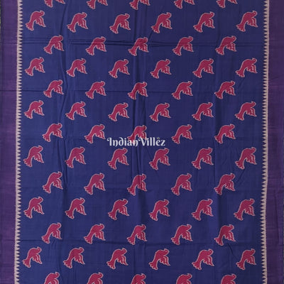 Blue Odisha Ikat Sambalpuri Pure Cotton Saree