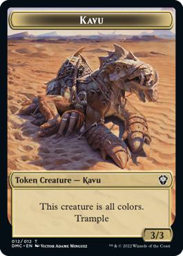Angel Token (01) // Kavu Token (12) [DMC/DMC Set Symbol] [Dominaria United: Commander: Tokens] [Non-Foil]