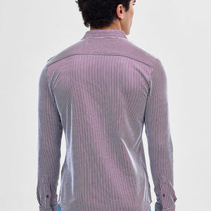 Purple Stripes Slim Fit Stretch Shirt