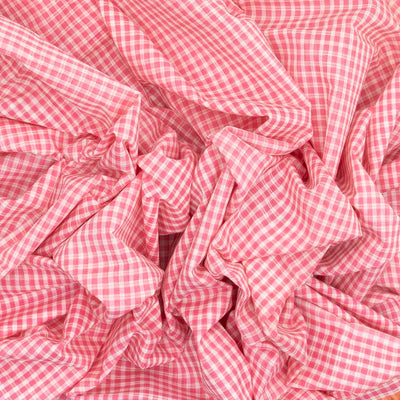 Pink Mangalagiri Cotton Saree With Checks & Zari Border