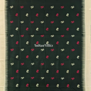 Bottle & Lemon Green Bomkai Contemporary Silk Saree