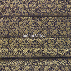 Army Green Zari Woven Banarasi Tissue Saree