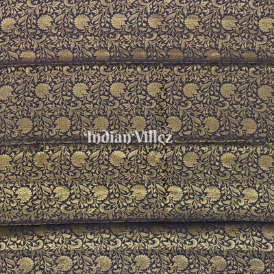 Army Green Zari Woven Banarasi Tissue Saree