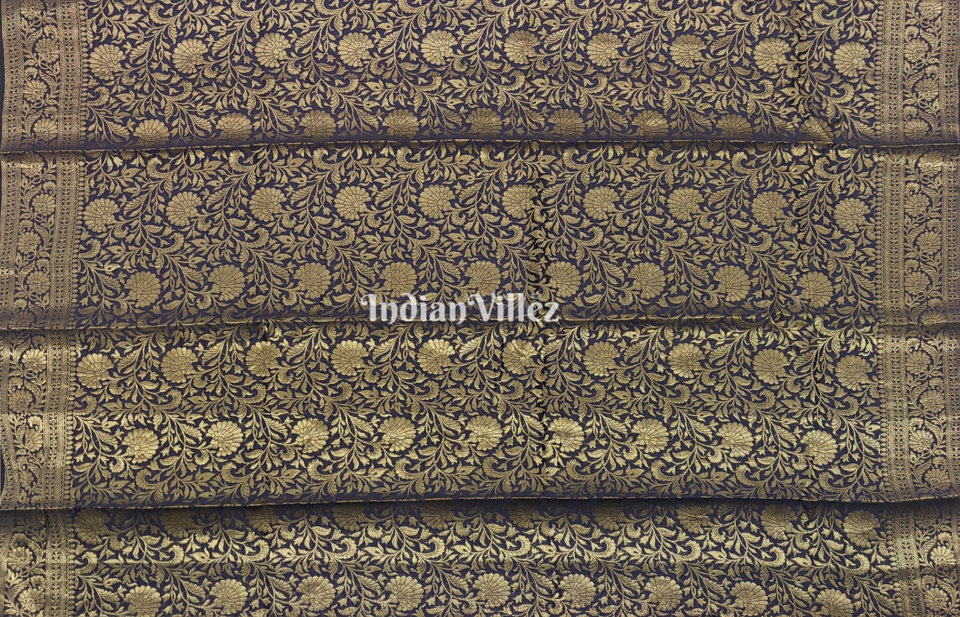 Army Green Zari Woven Banarasi Tissue Saree