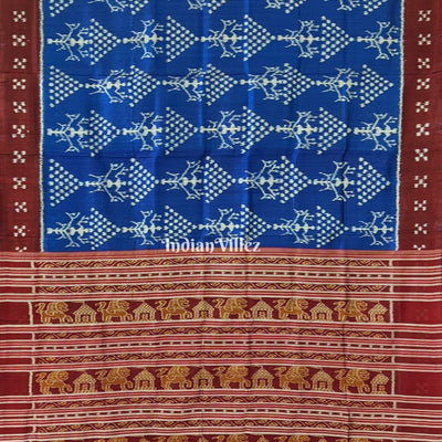 Blue Maroon Tribal Jhoti Contemporary Silk Saree