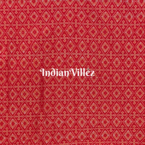 Tangerine Geometric Ikat Border Sambalpuri Silk Saree